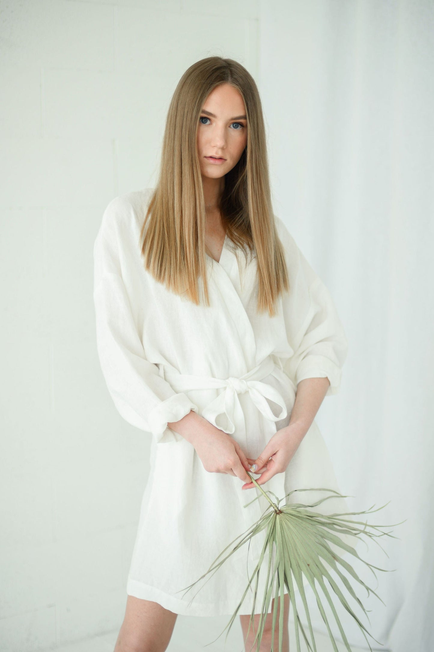 Elena Linen Wrap Dress
