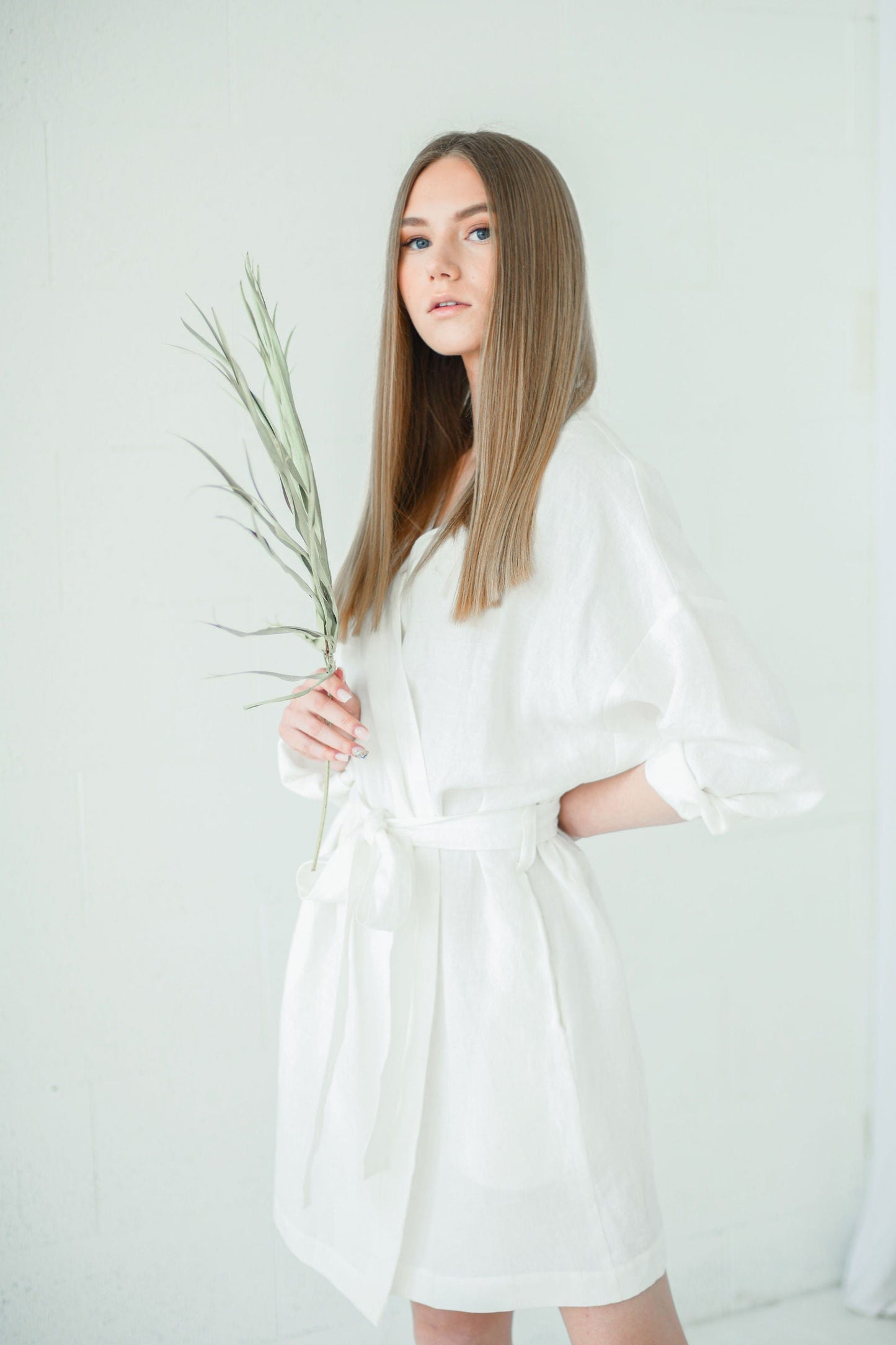 Elena Linen Wrap Dress