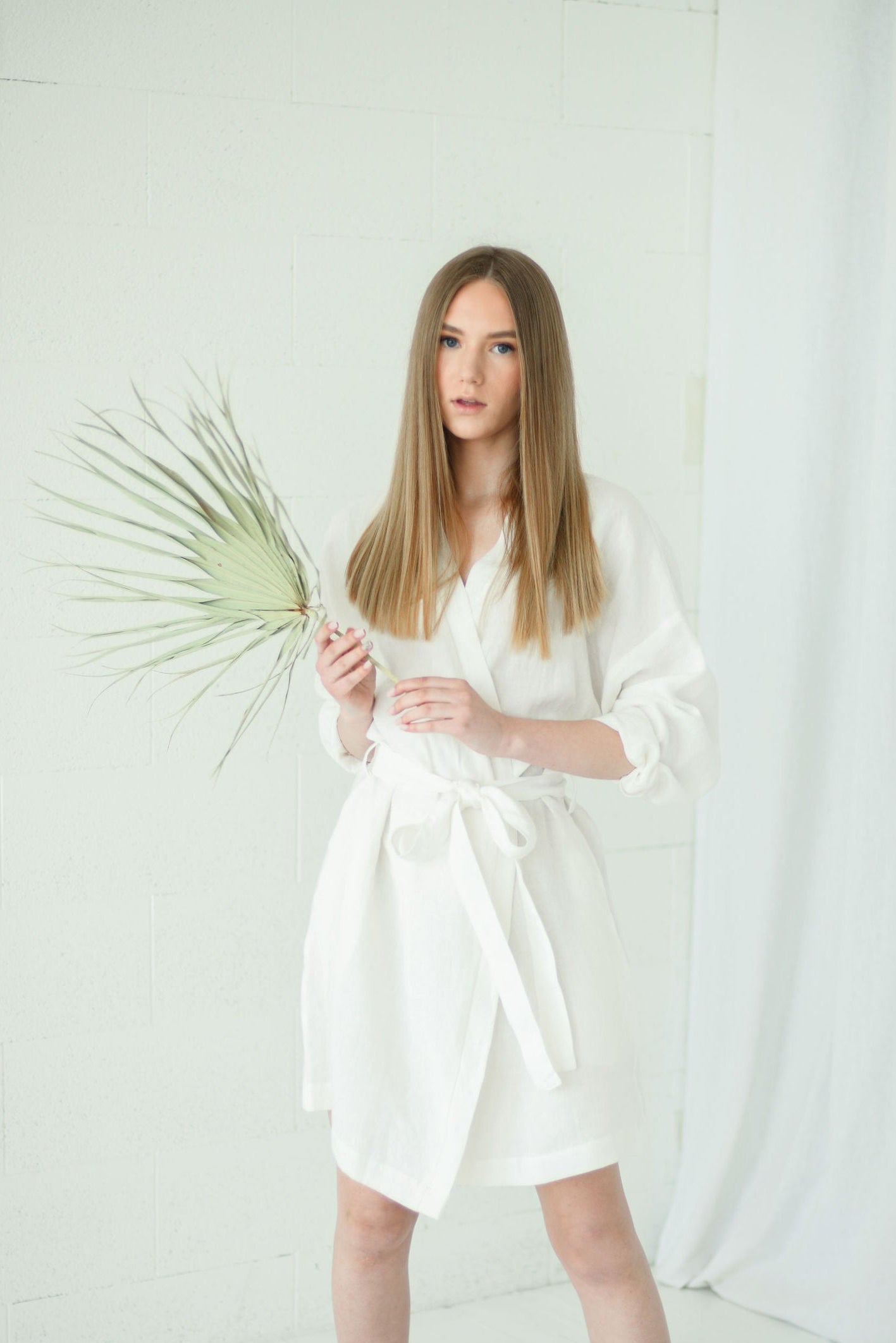 Elena Linen Wrap Dress