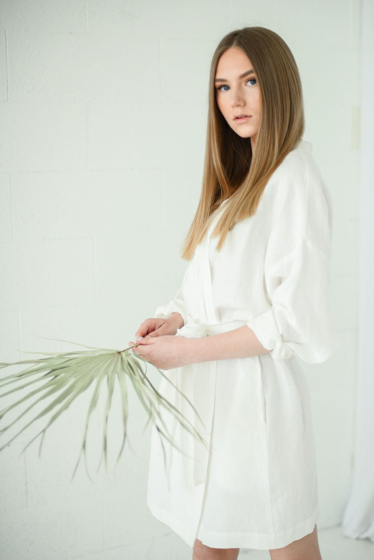 Elena Linen Wrap Dress